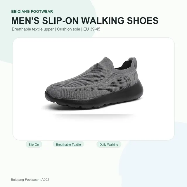 BQ011 Men's Textile Slip-On Walking Shoes