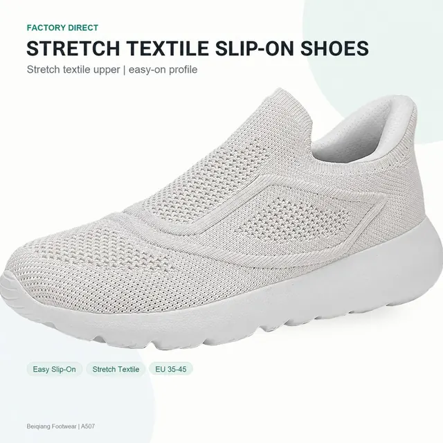 BQ014 Stretch Textile Slip-On Walking Shoes
