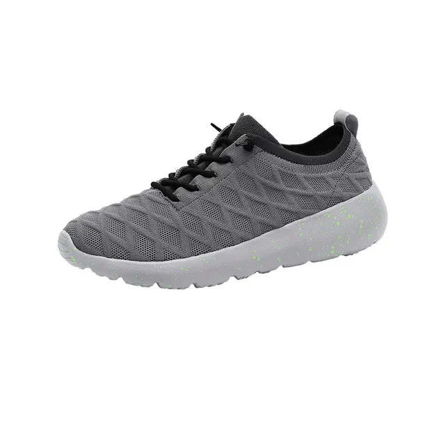 BQ017 Quilted Textile Lace-Up Walking Shoes
