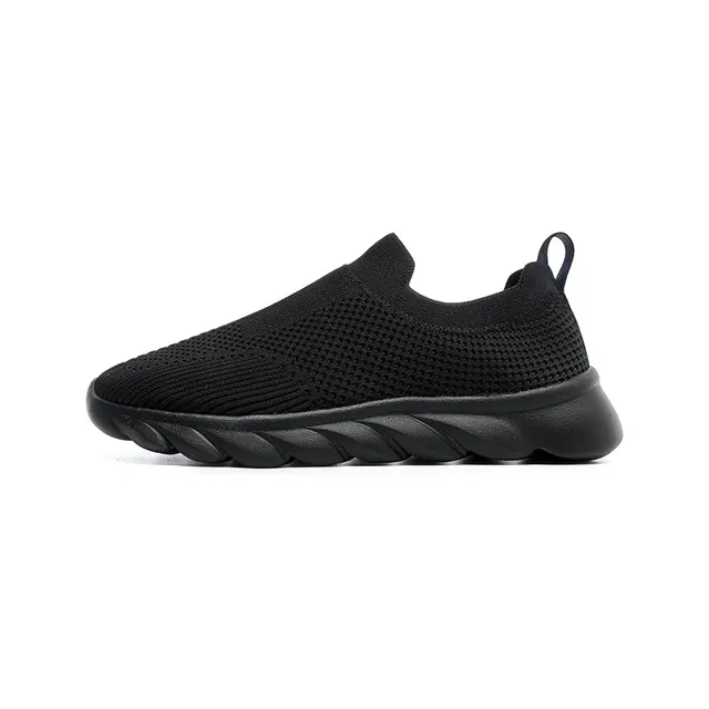 BQ021 Knit Textile Slip-On Walking Shoes