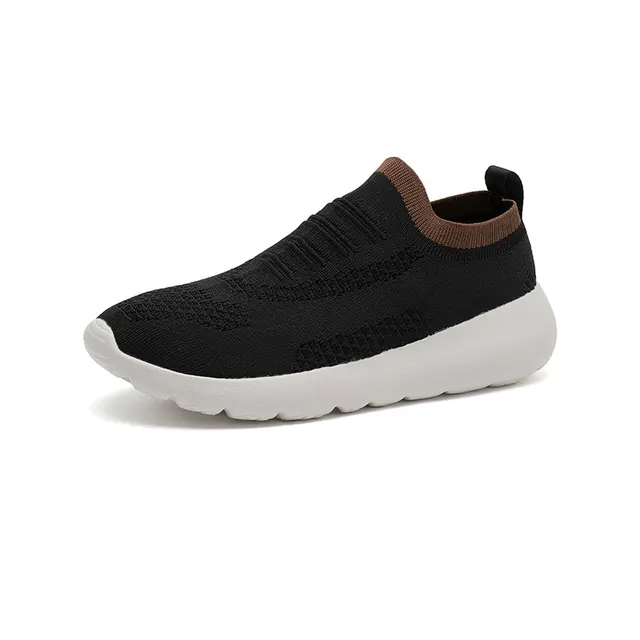BQ023 Knit Textile Low-Cut Slip-On Walking Shoes