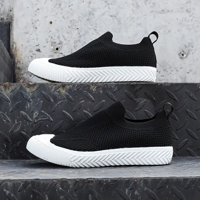 BQ028 Shell-Toe Knit Slip-On Walking Shoes