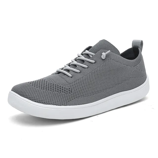 BQ031 Wide Toe Box Knit Lace-Up Walking Shoes