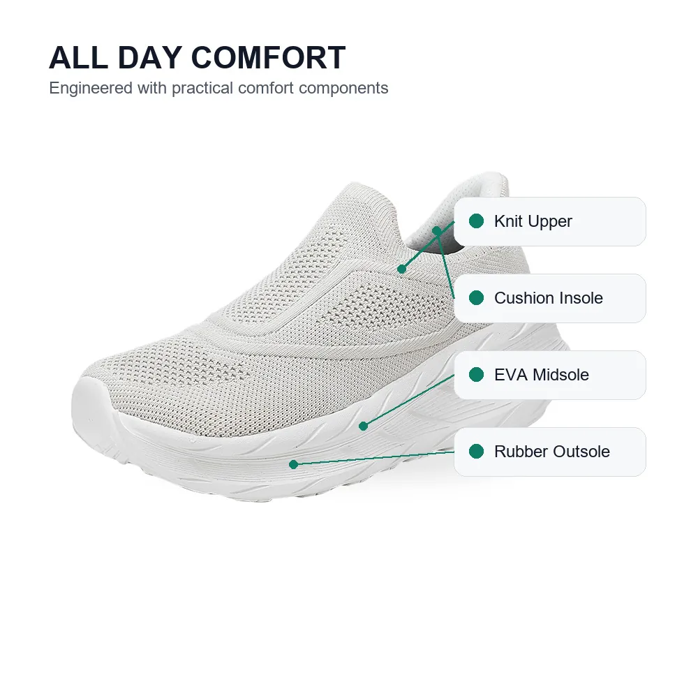 BQ001 Wide Toe Box Knit Slip-On Walking Shoes product view 4