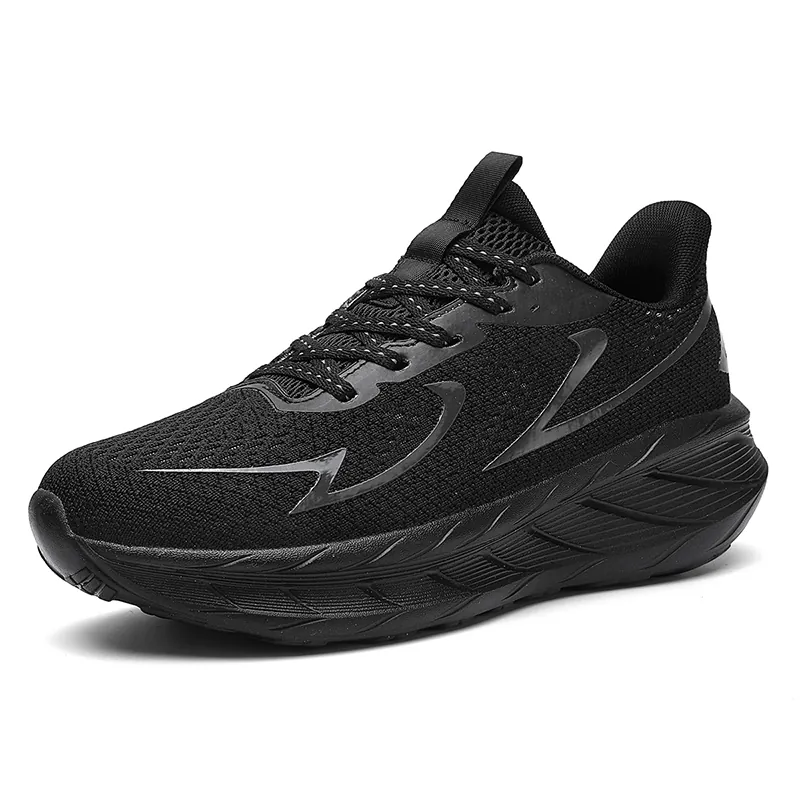 BQ009 Breathable Knit Stretch-Fabric Lace-Up Walking Shoes product view 4