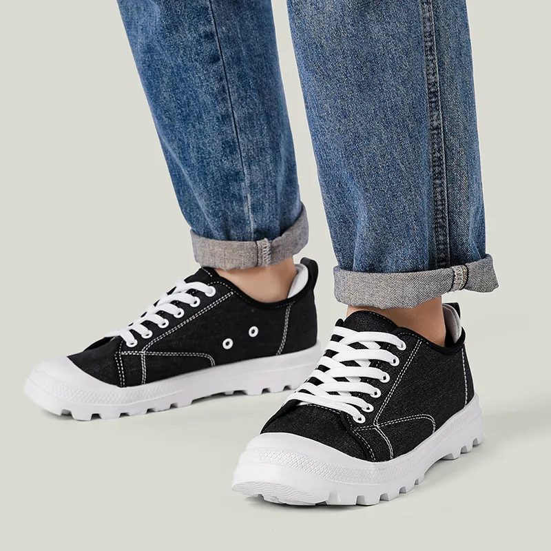 BQ010 Stretch Fabric Toe-Cap Lace-Up Walking Shoes product view 3