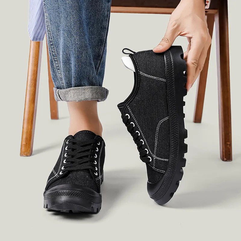 BQ010 Stretch Fabric Toe-Cap Lace-Up Walking Shoes product view 5