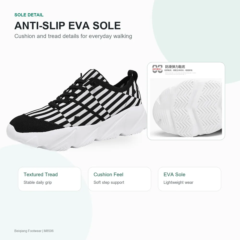 BQ012 Breathable Knit Chunky Lace-Up Walking Shoes product view 4