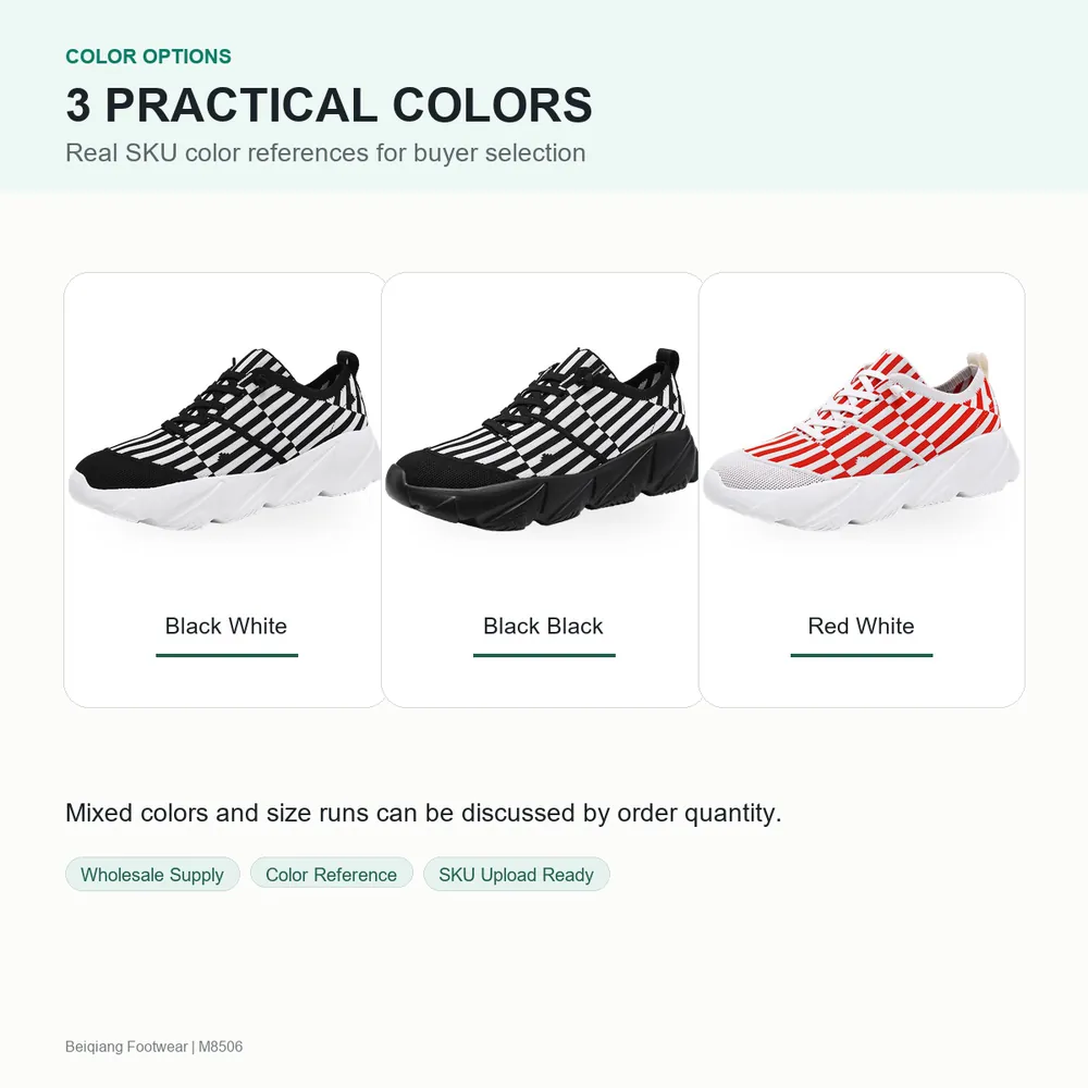 BQ012 Breathable Knit Chunky Lace-Up Walking Shoes product view 5
