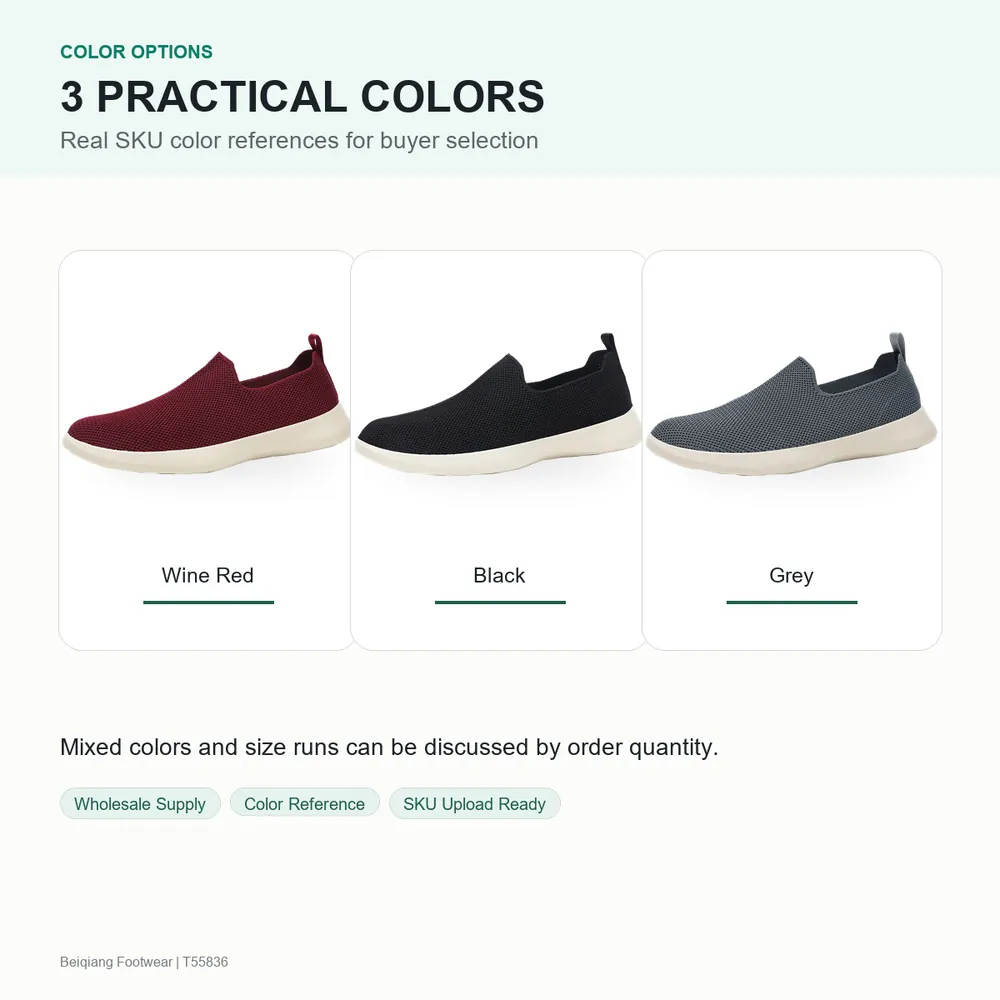 BQ013 Knit Textile Slip-On Walking Shoes product view 5