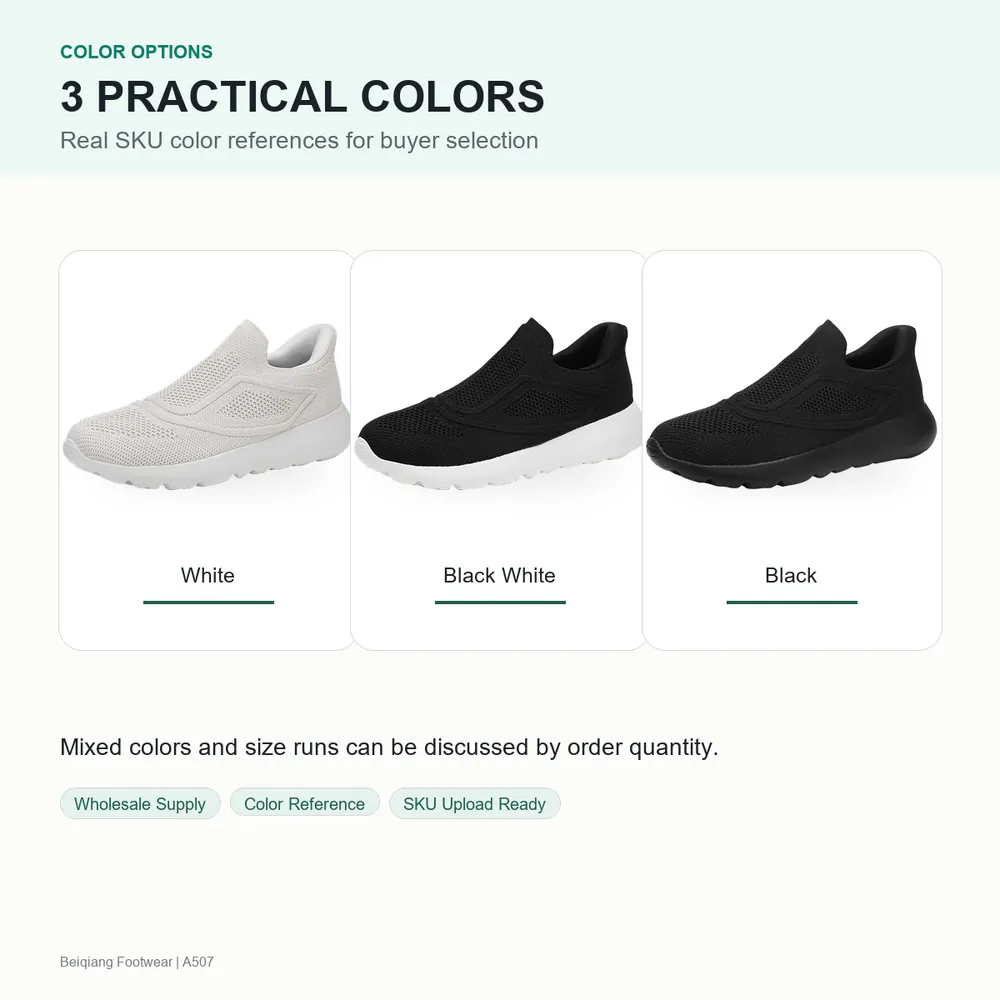 BQ014 Stretch Textile Slip-On Walking Shoes product view 5