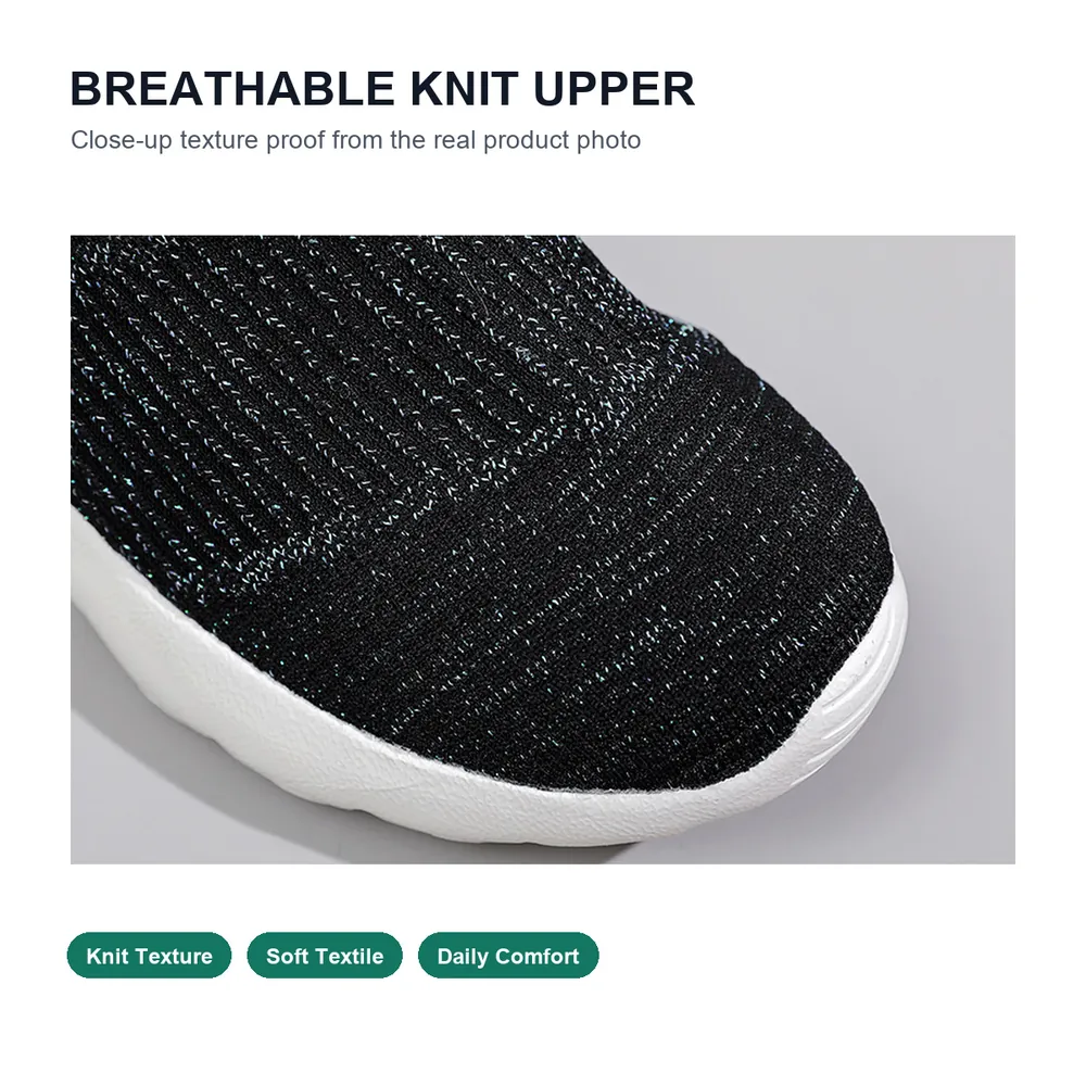 BQ016 Kids Knit Slip-On Walking Shoes product view 2