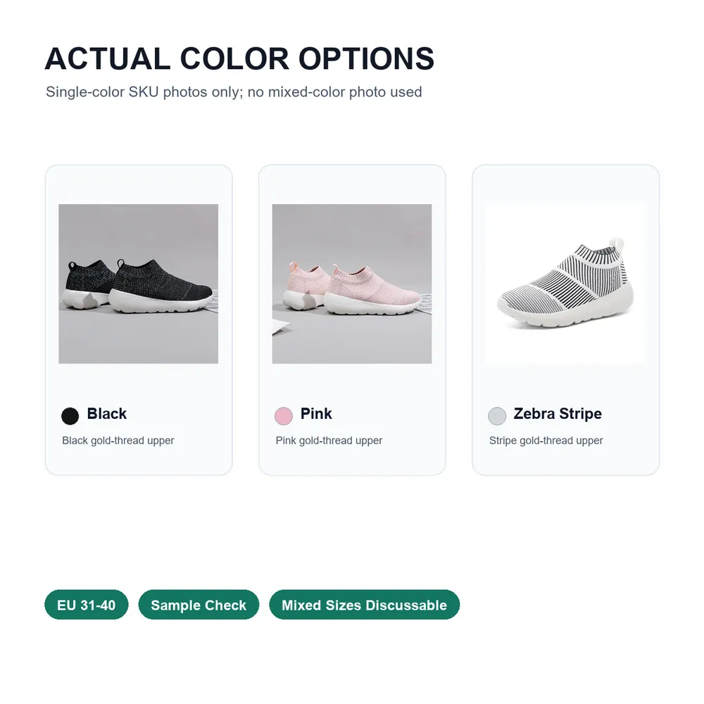 BQ016 Kids Knit Slip-On Walking Shoes product view 5