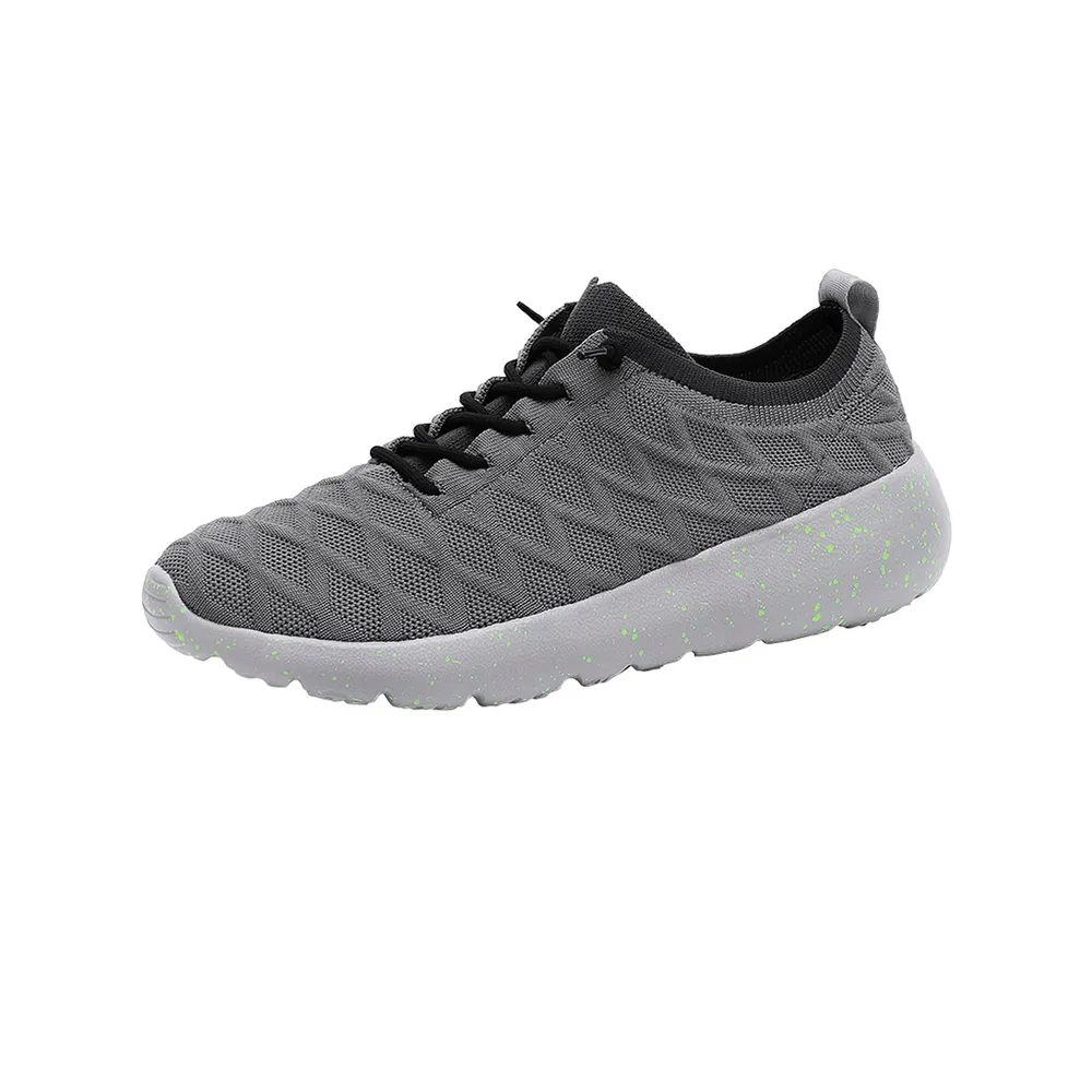 BQ017 Quilted Textile Lace-Up Walking Shoes
