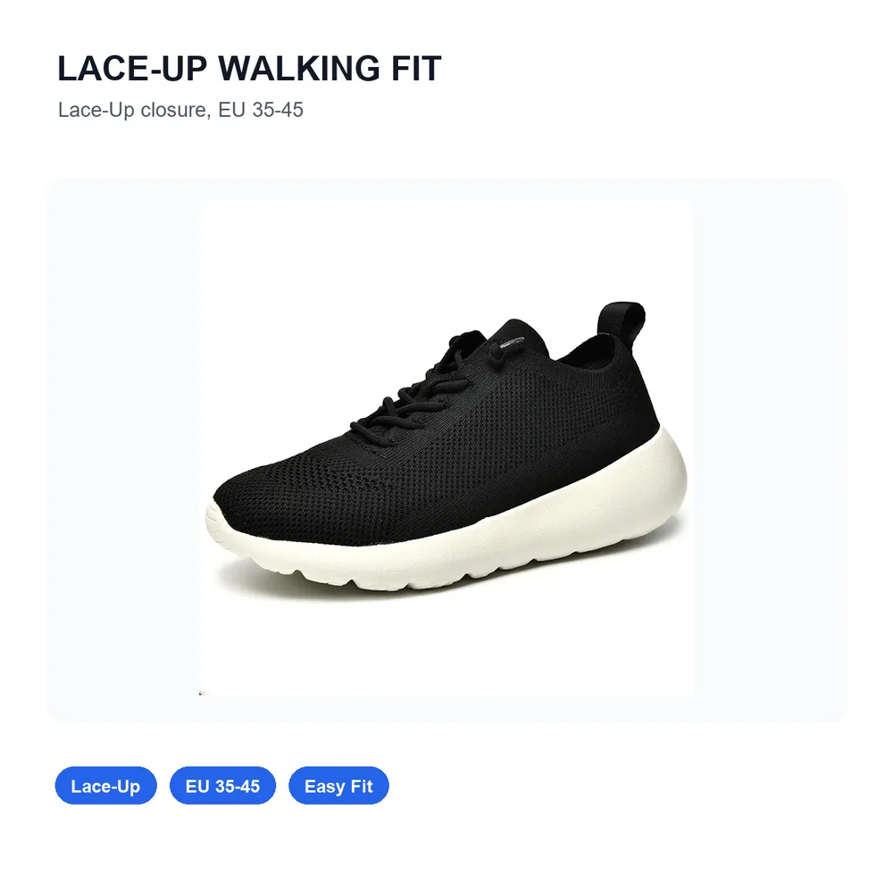 BQ018 Knit Textile Lace-Up Walking Shoes product view 3