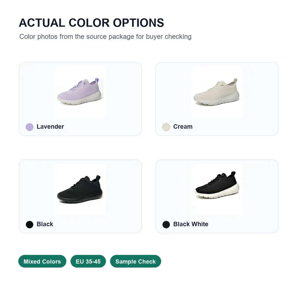 BQ018 Knit Textile Lace-Up Walking Shoes product view 5