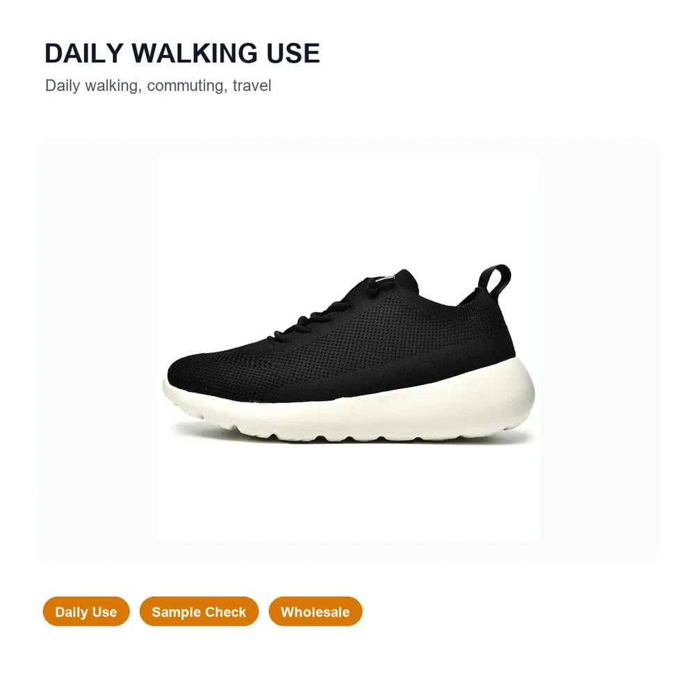 BQ018 Knit Textile Lace-Up Walking Shoes product view 6