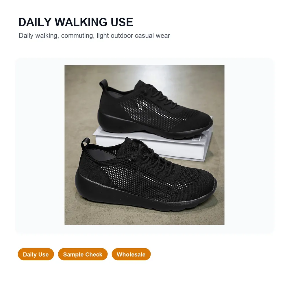 BQ020 Summer Hollow-Knit Lace-Up Walking Shoes product view 6