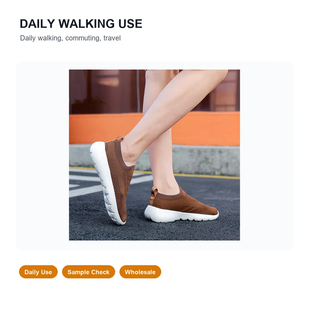 BQ023 Knit Textile Low-Cut Slip-On Walking Shoes product view 6