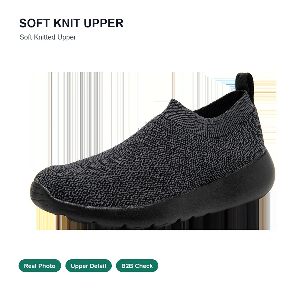 BQ024 Knit Textile Slip-On Walking Shoes product view 2