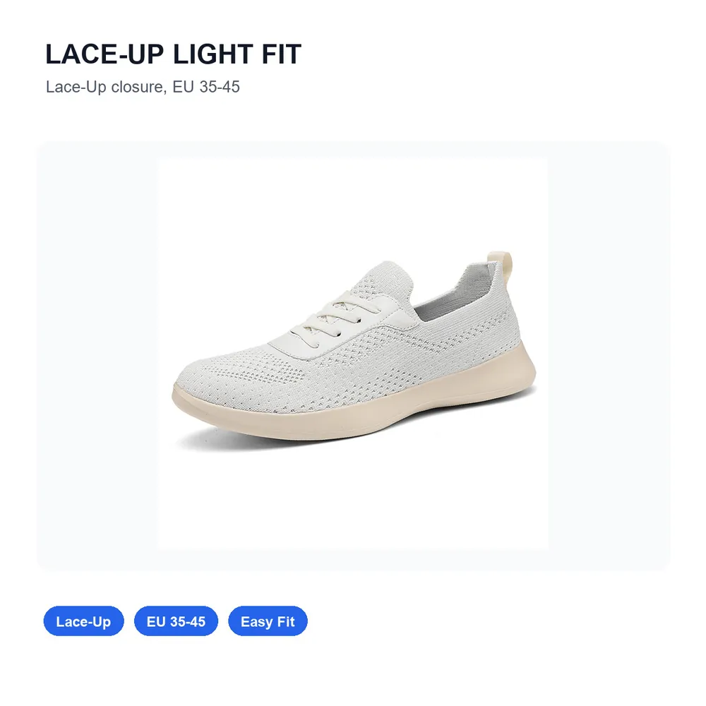 BQ026 Breathable Eyelet Knit Lace-Up Walking Shoes product view 3