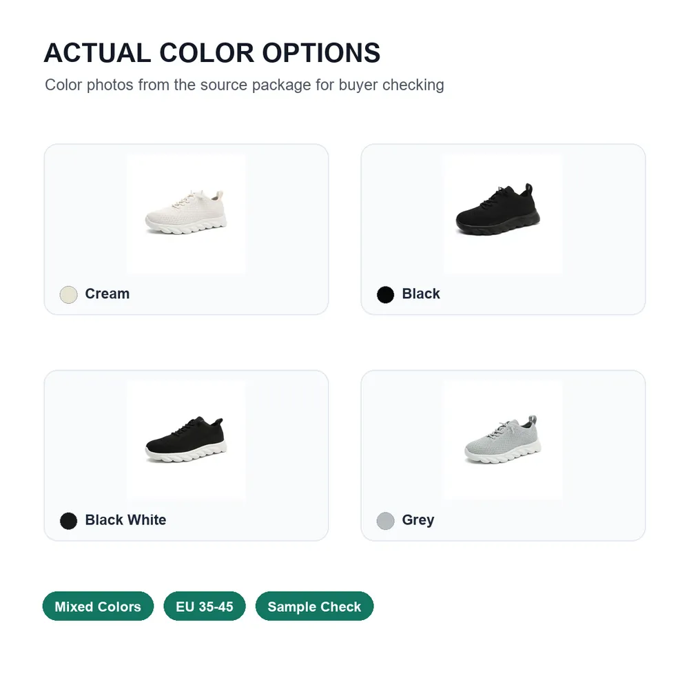 BQ027 Cream Knit Wave-Sole Lace-Up Walking Shoes product view 5