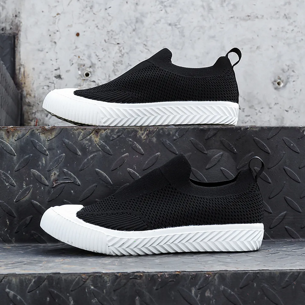 BQ028 Shell-Toe Knit Slip-On Walking Shoes