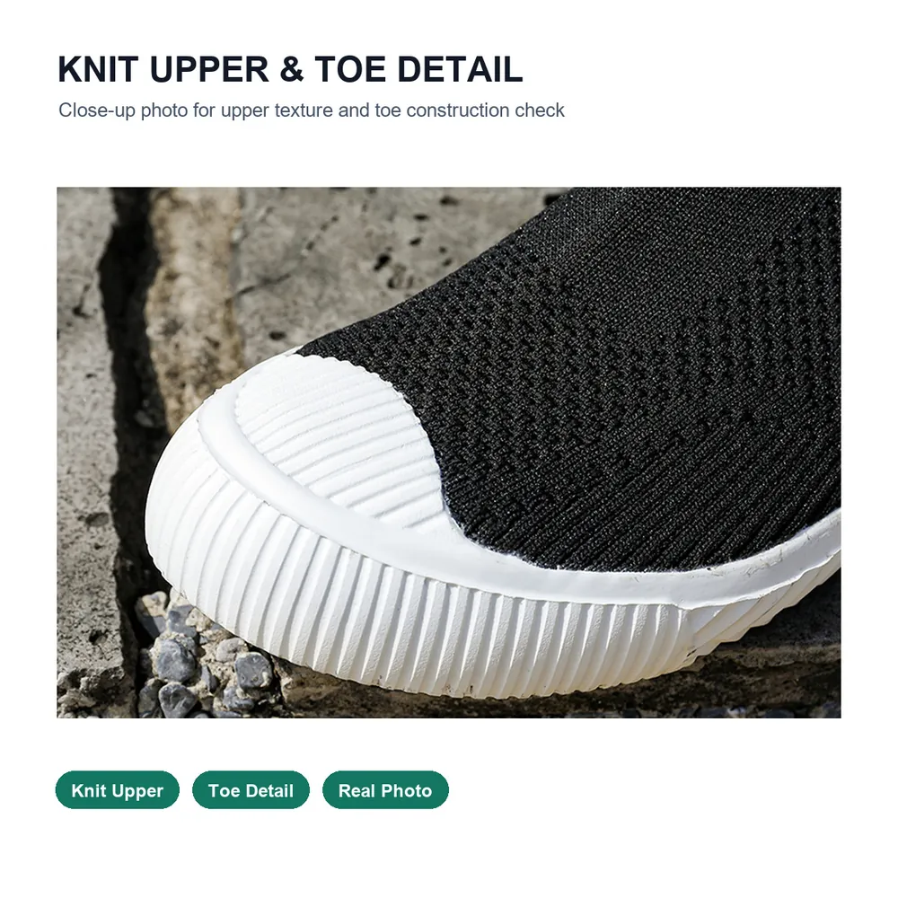 BQ028 Shell-Toe Knit Slip-On Walking Shoes product view 2