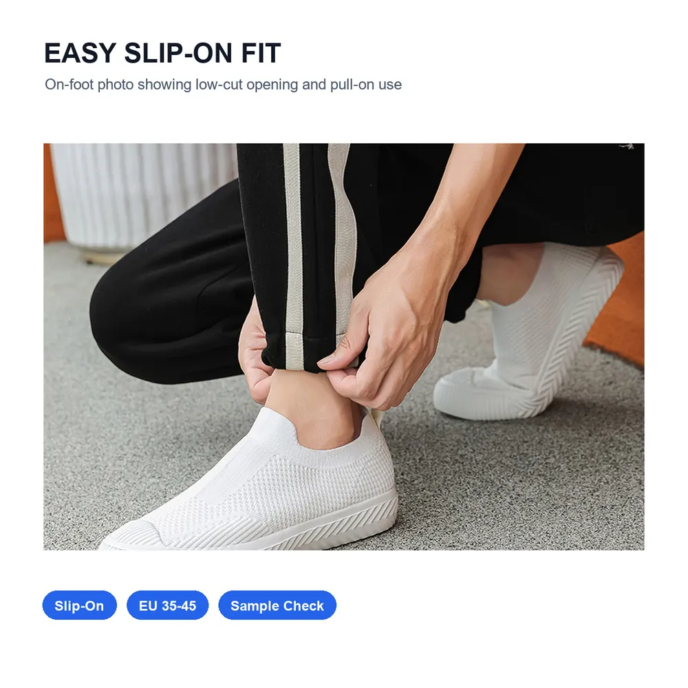 BQ028 Shell-Toe Knit Slip-On Walking Shoes product view 3