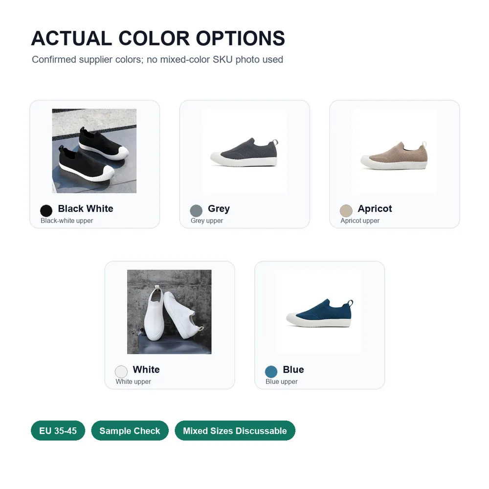 BQ028 Shell-Toe Knit Slip-On Walking Shoes product view 5