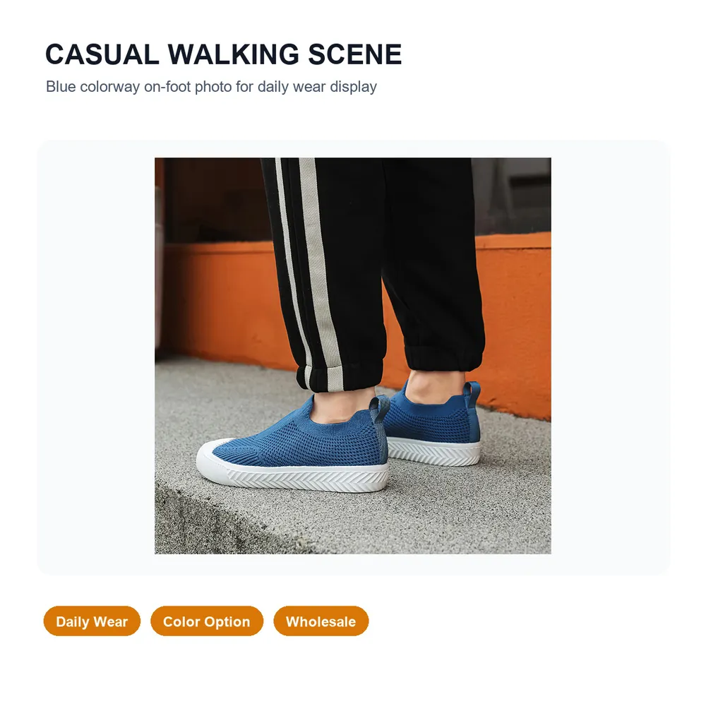 BQ028 Shell-Toe Knit Slip-On Walking Shoes product view 6