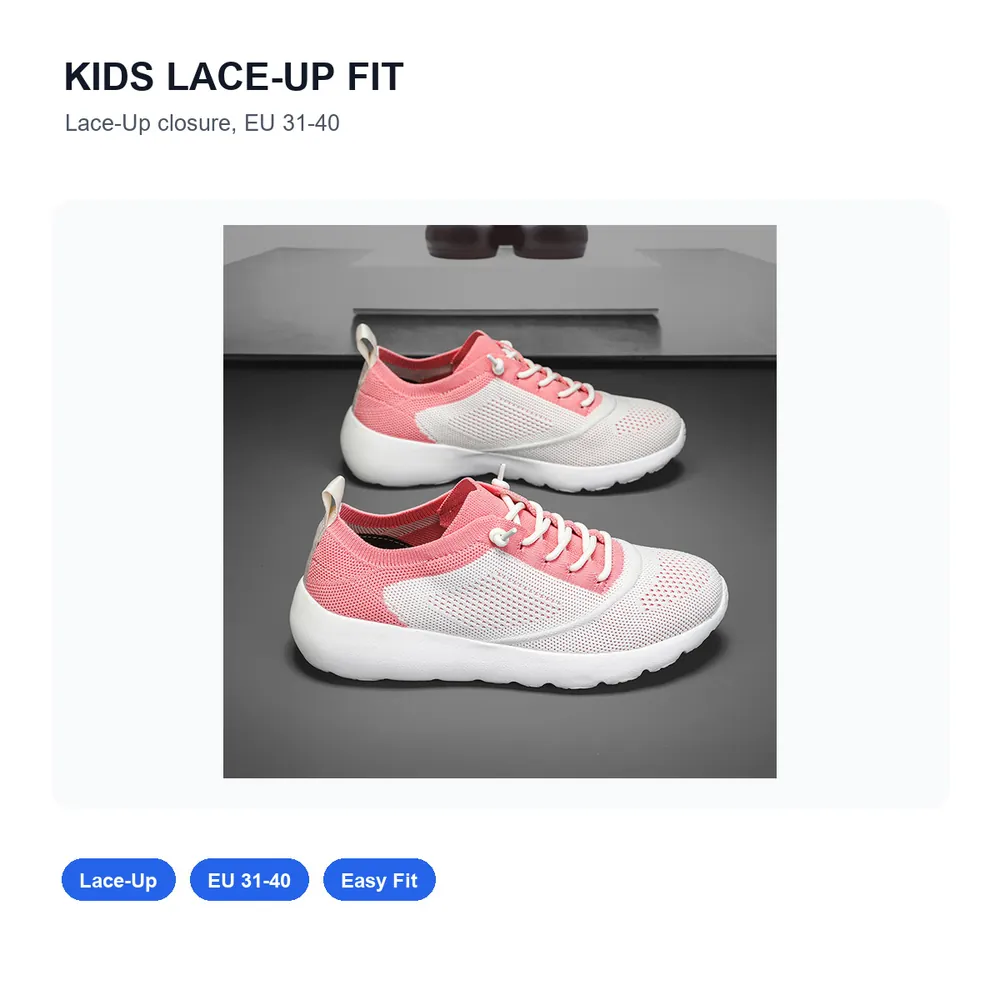 BQ030 Kids Mesh Lace-Up Walking Shoes product view 3