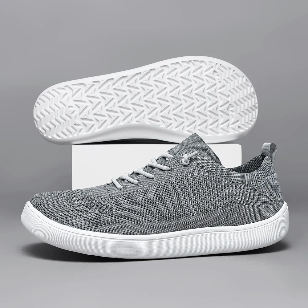 BQ031 Wide Toe Box Knit Lace-Up Walking Shoes product view 2