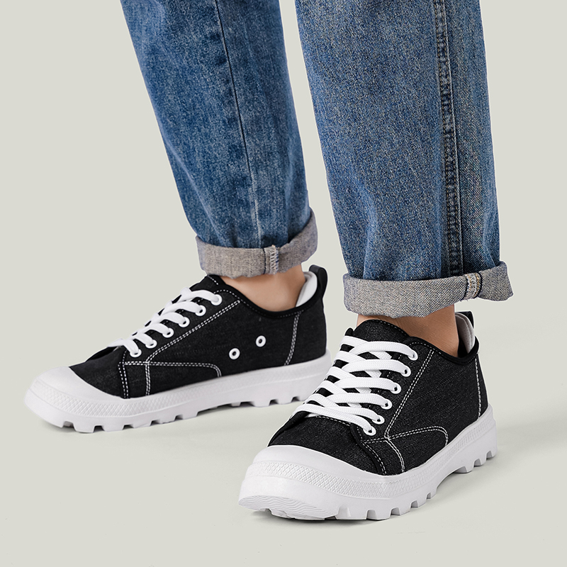 BQ010 Stretch Fabric Toe-Cap Lace-Up Walking Shoes product view 3