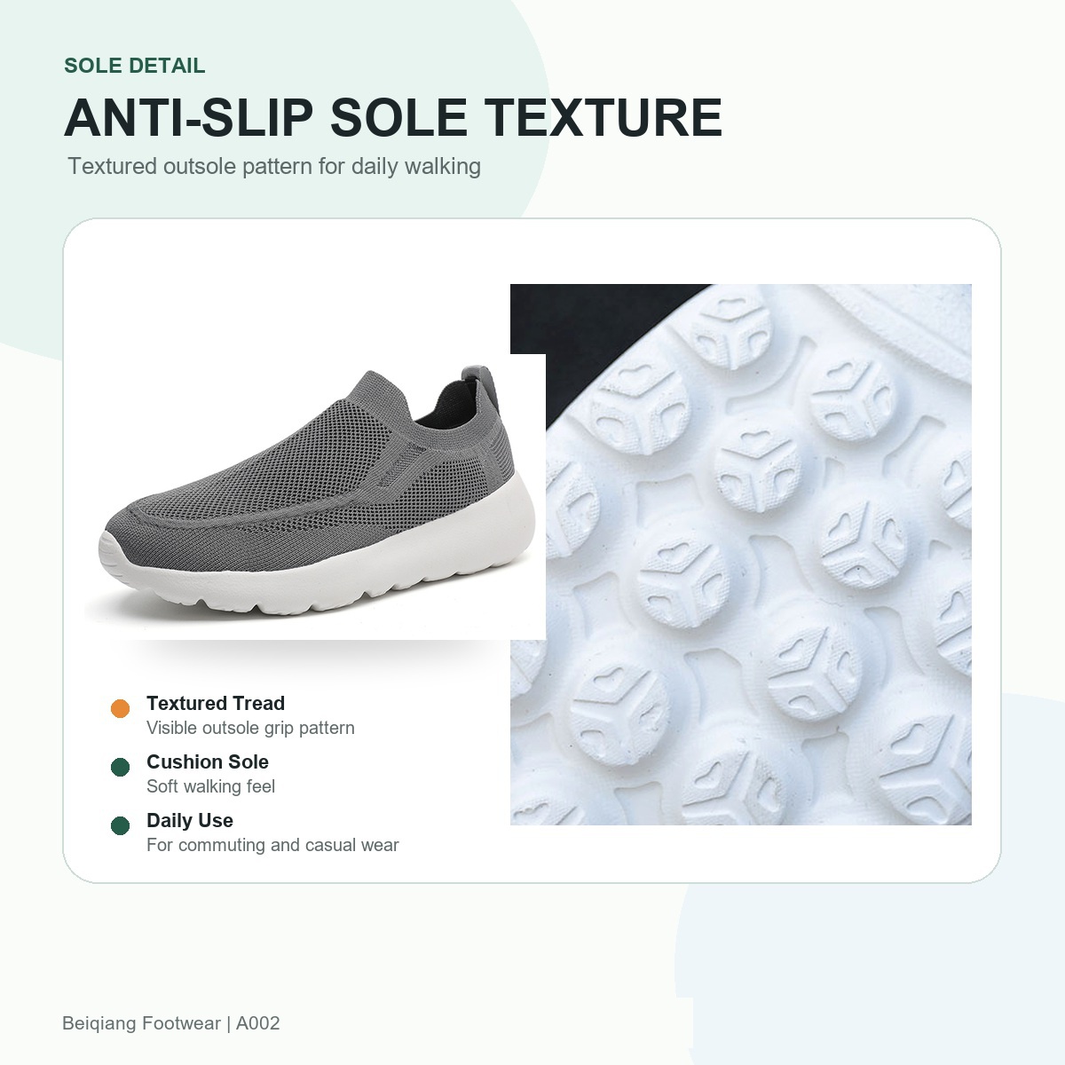 BQ011 Men's Textile Slip-On Walking Shoes product view 4