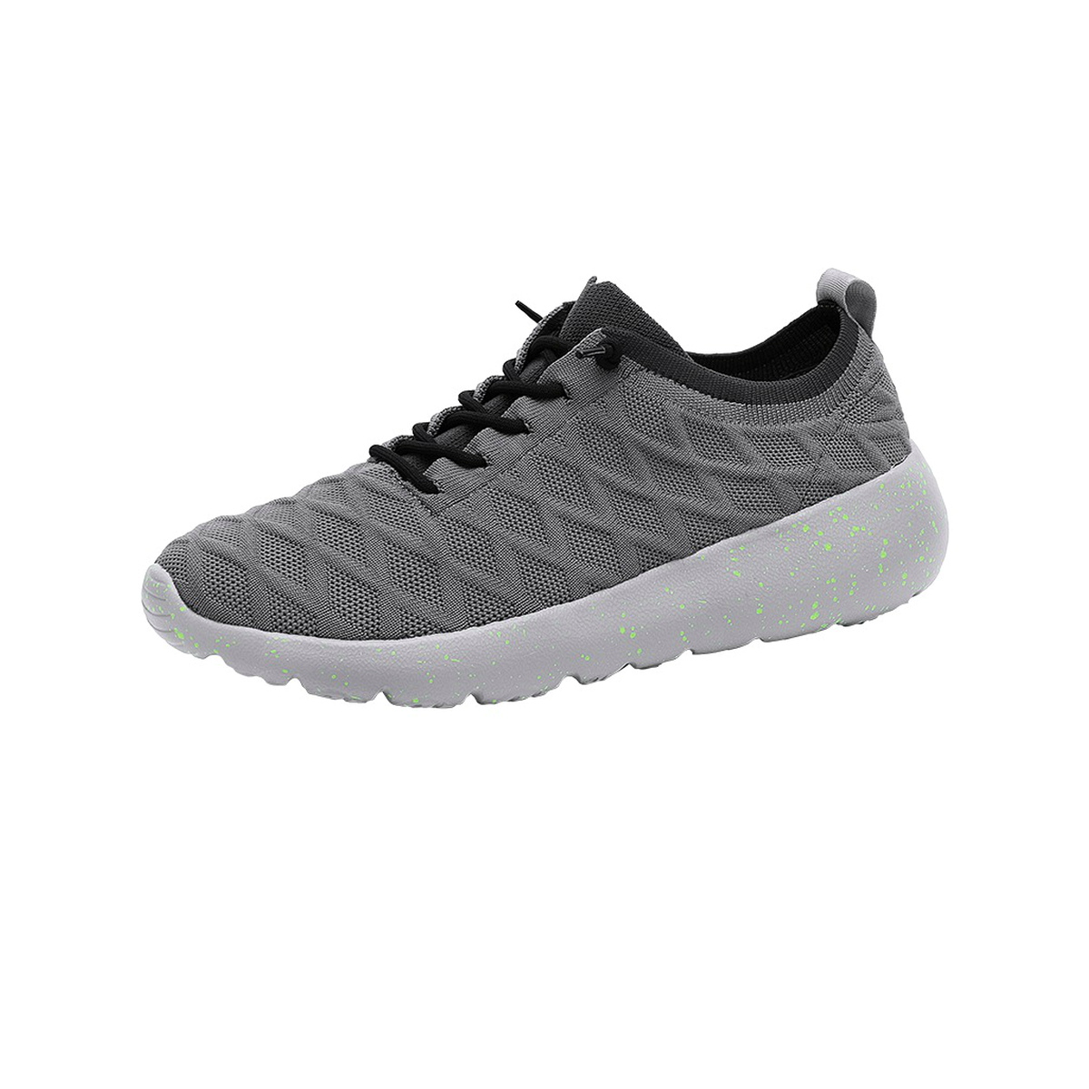 BQ017 Quilted Textile Lace-Up Walking Shoes