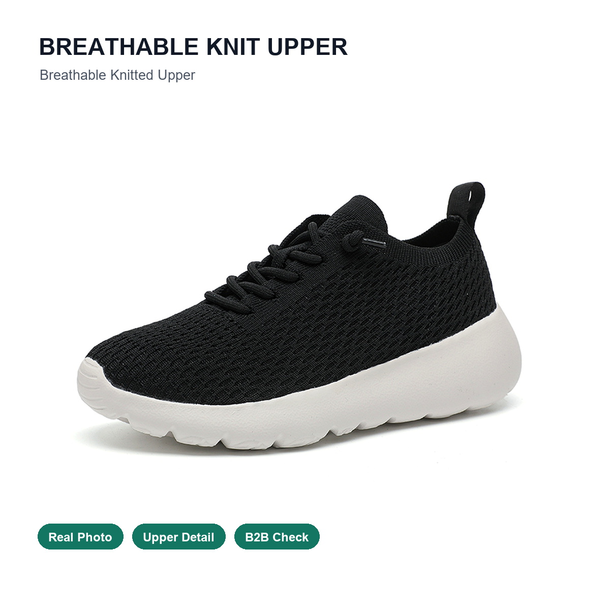 BQ019 Honeycomb-Knit Lace-Up Casual Walking Shoes product view 2