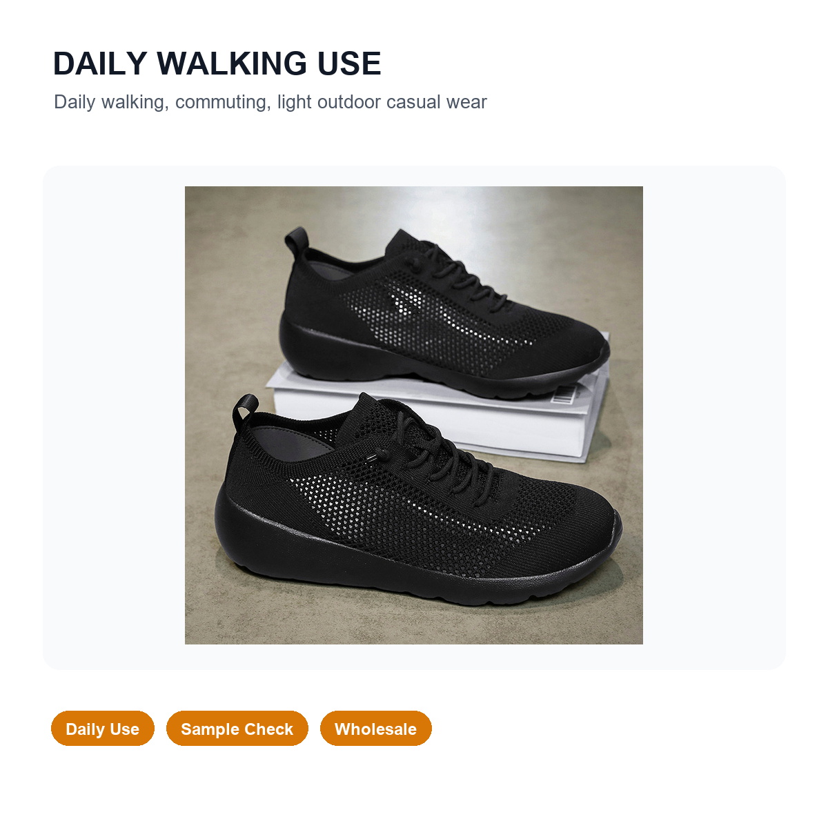 BQ020 Summer Hollow-Knit Lace-Up Walking Shoes product view 6