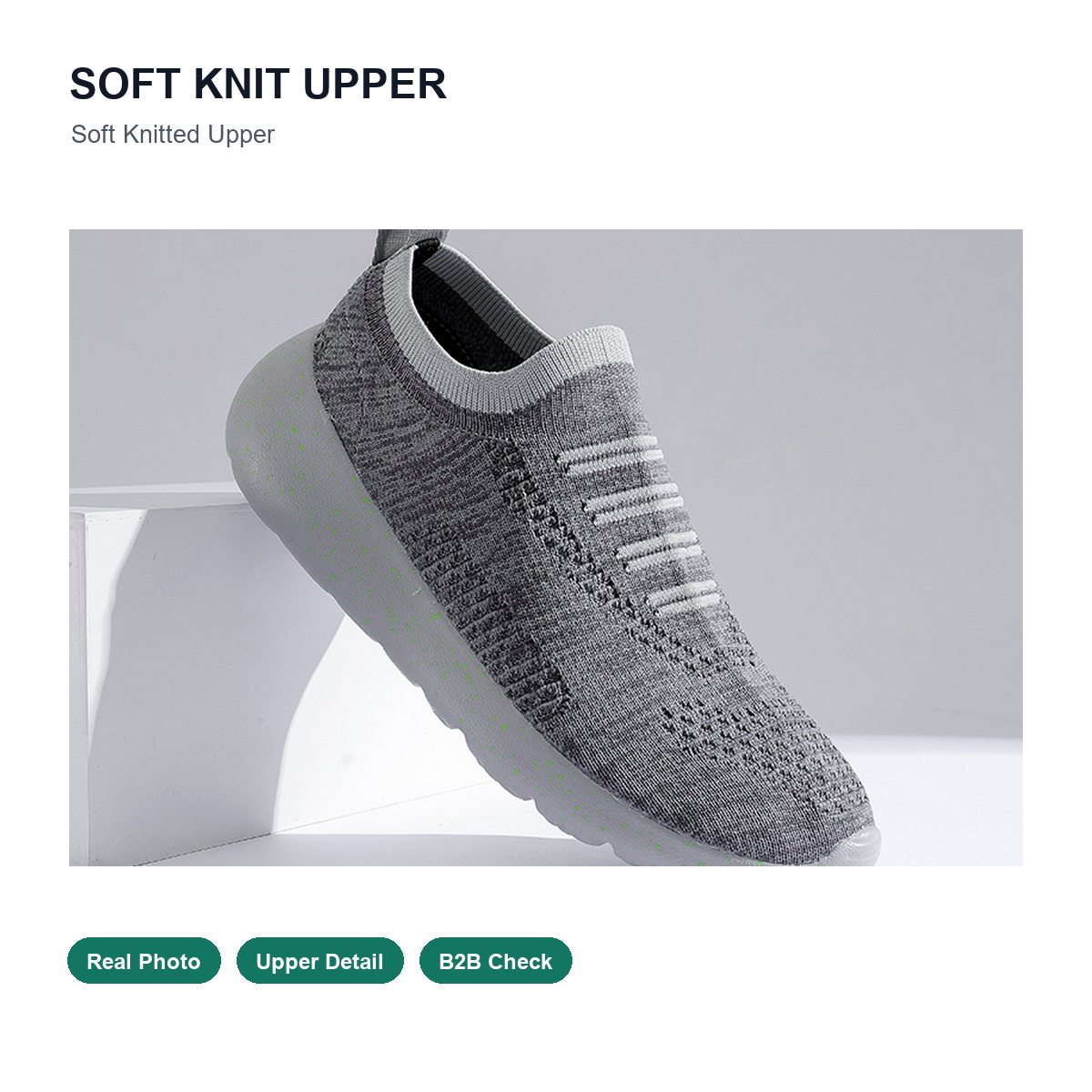 BQ023 Soft Knit Slip-On Walking Shoes product view 2