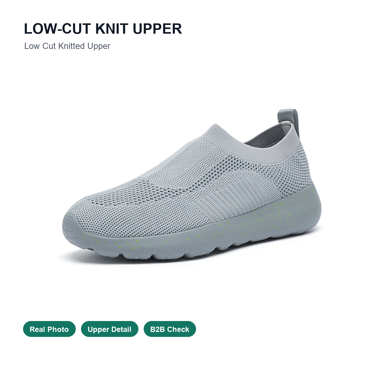 BQ025 Low-Cut Chevron Knit Slip-On Shoes product view 2